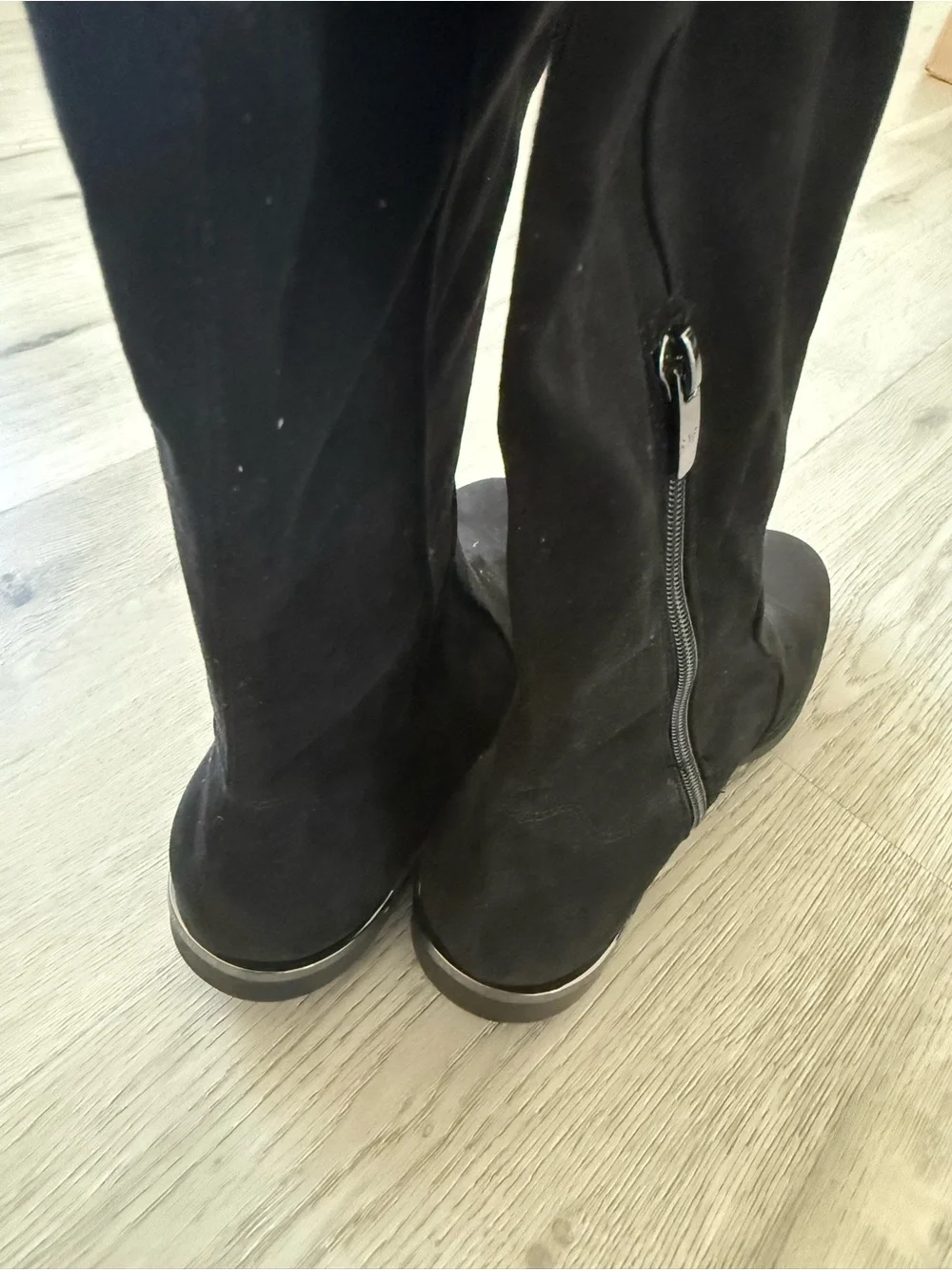 Marc Fisher Black Over-the-Knee Zip Suede Boots